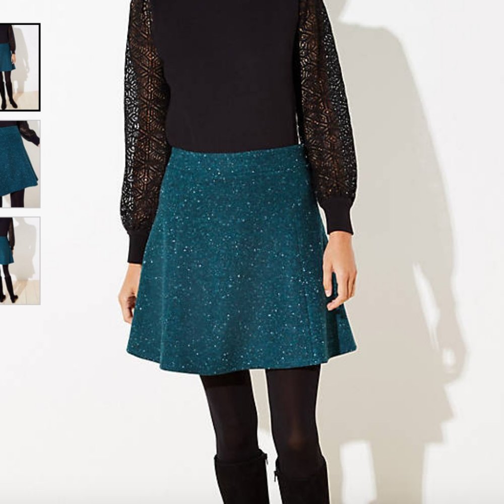 Loft Flecked Flippy Skirt 14 NEW w/o tags